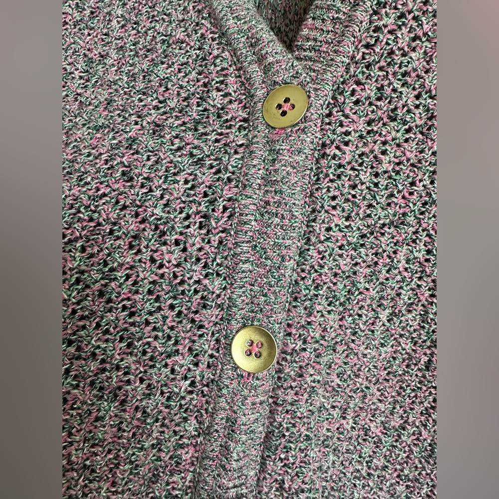 J.Jill Chunky Knit Cardigan Womens XL Button Front Cozy Boxy Textured Sweater - Picture 10 of 12
